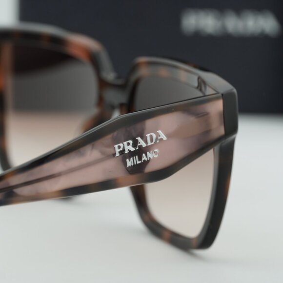 Prada PR24ZS 23A0A6 Square Sunglasses - Muave Havana/Brown Gradient